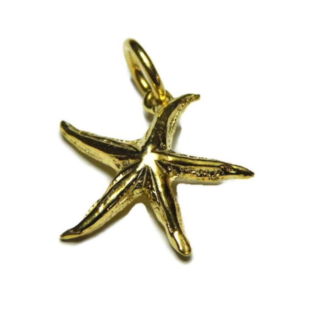 Star Fish Pendant Charm 14k Yellow Gold!!